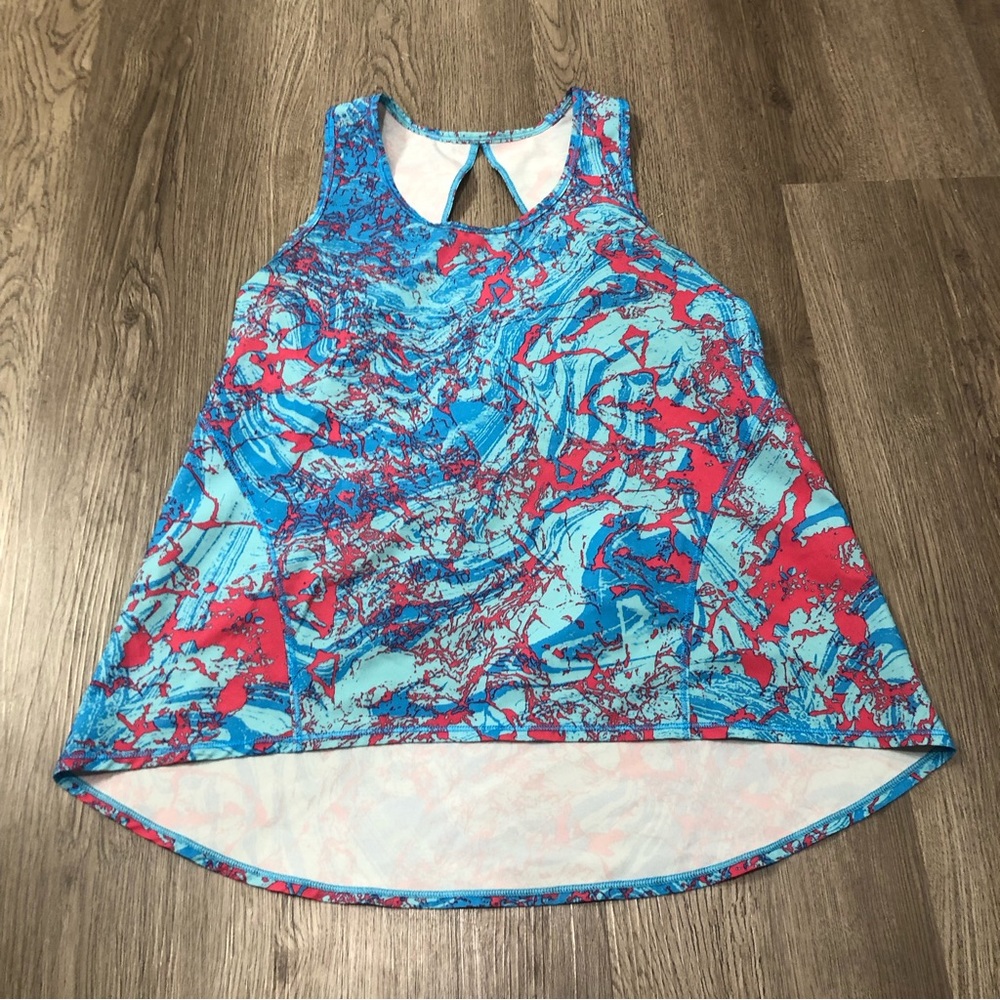 Ivivva by Lululemon Racerback Tank Top Girls Size‎ 10 Pink Blue